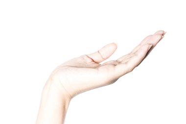 Güzel el kırpma yolu ile beyaz arka plan üzerinde izole kapatmak.