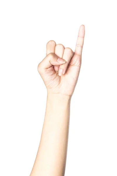 Närbild Litet Finger Isolerat Vit Bakgrund Med Urklipps Bana — Stockfoto