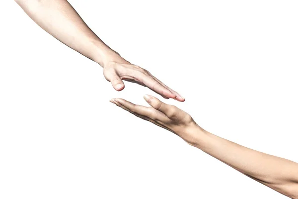 Χέρι Ανοιχτή Και Έτοιμη Βοηθήσει Λάβετε Χειρονομία Που Απομονώνονται Λευκό — Φωτογραφία Αρχείου