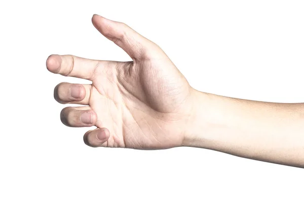 Hand offen und bereit zu helfen oder zu empfangen. Geste an Pfingsten isoliert — Stockfoto