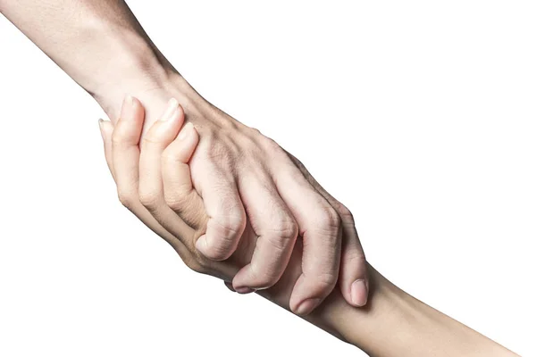 El açın ve yardım veya almak için hazır. Whit üzerinde izole jest