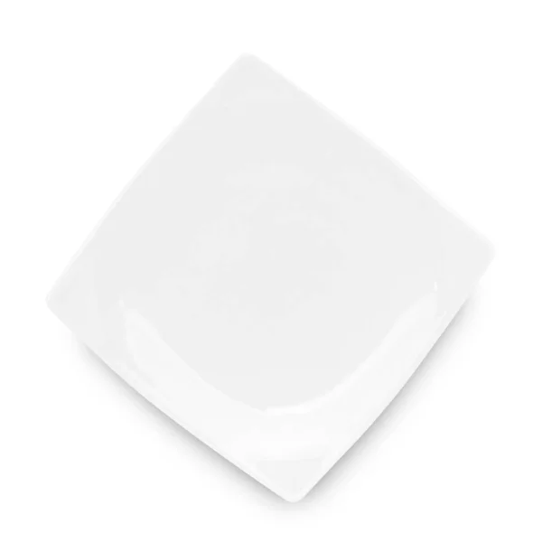 Fyrkantiga plattan isolerad på vit bakgrund. — Stockfoto