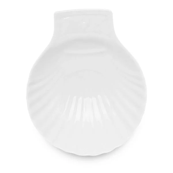 Shell forma placa isolada no fundo branco . — Fotografia de Stock