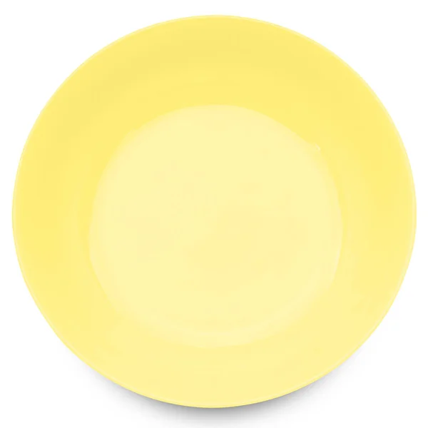 Κίτρινο πλάκα που απομονώνονται σε λευκό φόντο. — Φωτογραφία Αρχείου