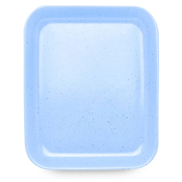 Kék négyzetlemez izolált fehér alapon. — Stock Fotó