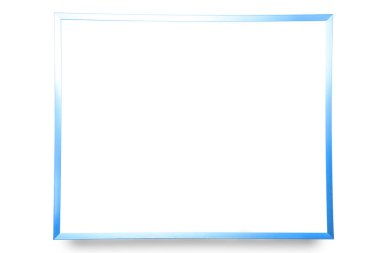 Mavi çerçeve beyaz arkaplanda izole edildi.