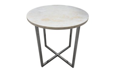 Beyaz arka plan üzerine izole mermer masa