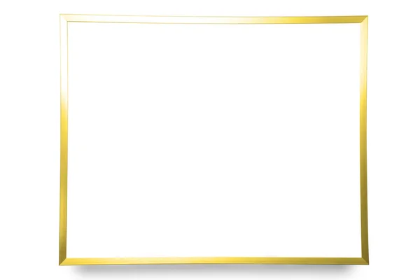 Gyllene ram isolerad på vit bakgrund. — Stockfoto