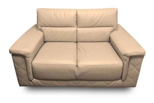 Sofá marrón aislado sobre fondo blanco — Foto de Stock