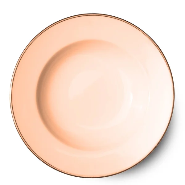 Orangefarbene Platte isoliert auf weißem Hintergrund. — Stockfoto