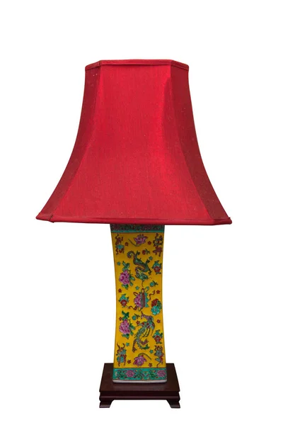 Lampe rouge isolée sur fond blanc — Photo