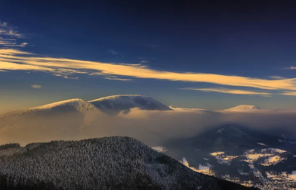 View Winter Landscape Beskydy Mountains Czech Republic — Stock fotografie