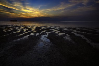 A view of the sunset on the Tanjung Pendam beach/Belitung- Indonesia/