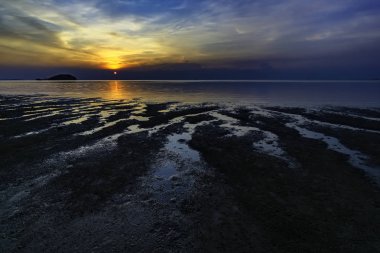A view of the sunset on the Tanjung Pendam beach/Belitung- Indonesia/