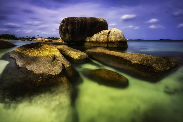 View Beach Stones Island Kepayang Belitung — ストック写真
