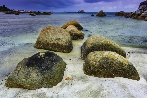 View Group Large Stones Beach Belitung Indonesia — ストック写真