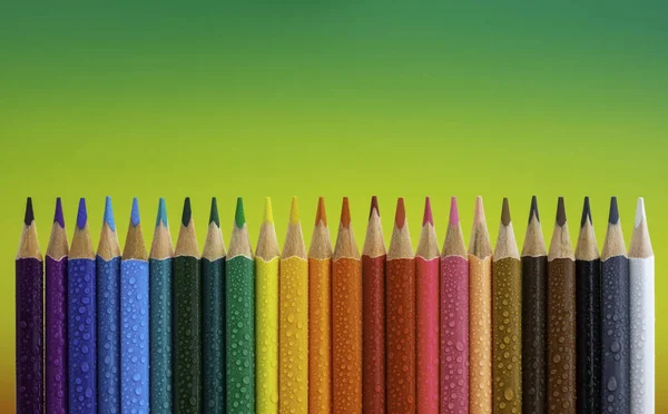 Vista de diferentes lápis de cor — Fotografia de Stock