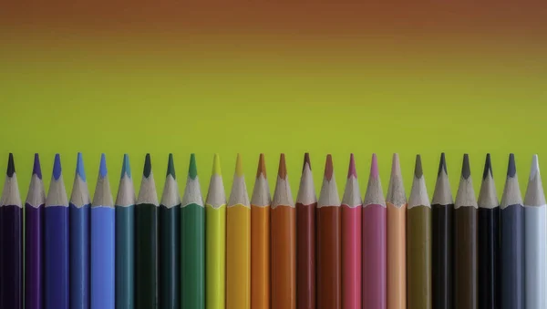 Vue des différents crayons de couleur — Photo