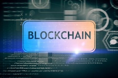 Yaratıcı dijital blockchain duvar kağıdı. Cryptocurrency ve sanal ödeme kavramı. 3D render 