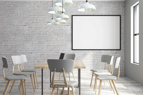Moderner Gemauerter Konferenzraum Mit Kopierraum Für Ihre Werbung Und Tageslicht — Stockfoto