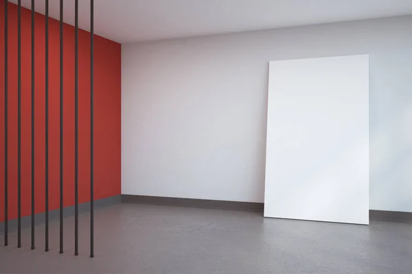 Moderní Interiér Prázdný Bílý Billboard Mock Vykreslování Objektů — Stock fotografie