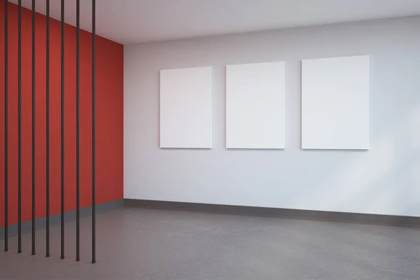 Moderní Interiér Prázdný Bílý Billboard Mock Vykreslování Objektů — Stock fotografie