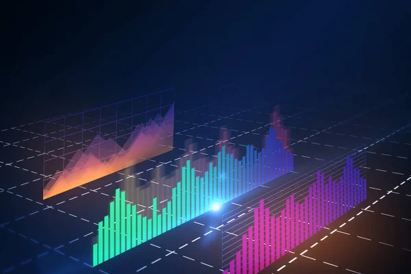 Yaratıcı Parlayan Forex Grafik Zemin Yatırım Finans Genel Kavram Render — Stok fotoğraf