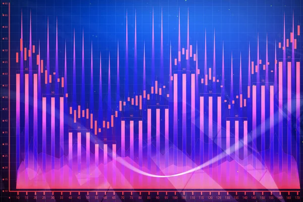 Gloeiende Roze Forex Grafiek Achtergrond Investeringen Handel Concept Rendering — Stockfoto