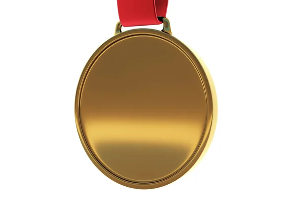 Medalha Ouro Vazia Sobre Fundo Branco Conceito Vencedor Preparem Rendering — Fotografia de Stock