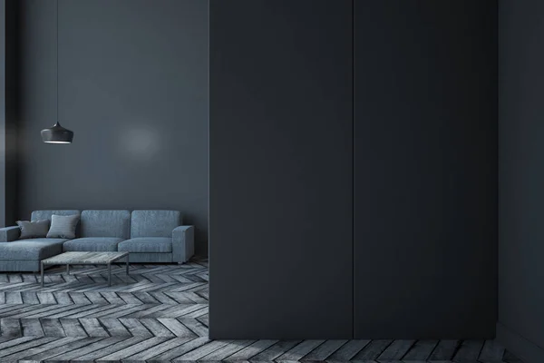 Interior Ruang Tamu Modern Dengan Dinding Kosong Mock Rendering — Stok Foto