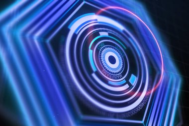 Yaratıcı geometrik iş arabirimi zemin. Web güvenlik ve güvenlik kavramı. 3D render 