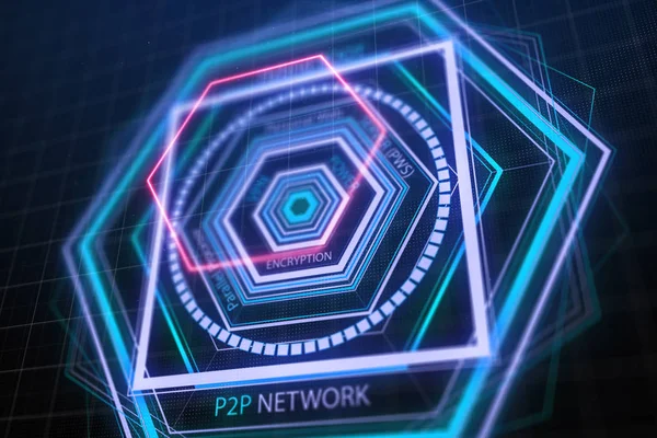 Yaratıcı geometrik iş arabirimi duvar kağıdı. Web güvenlik ve güvenlik kavramı. 3D render 