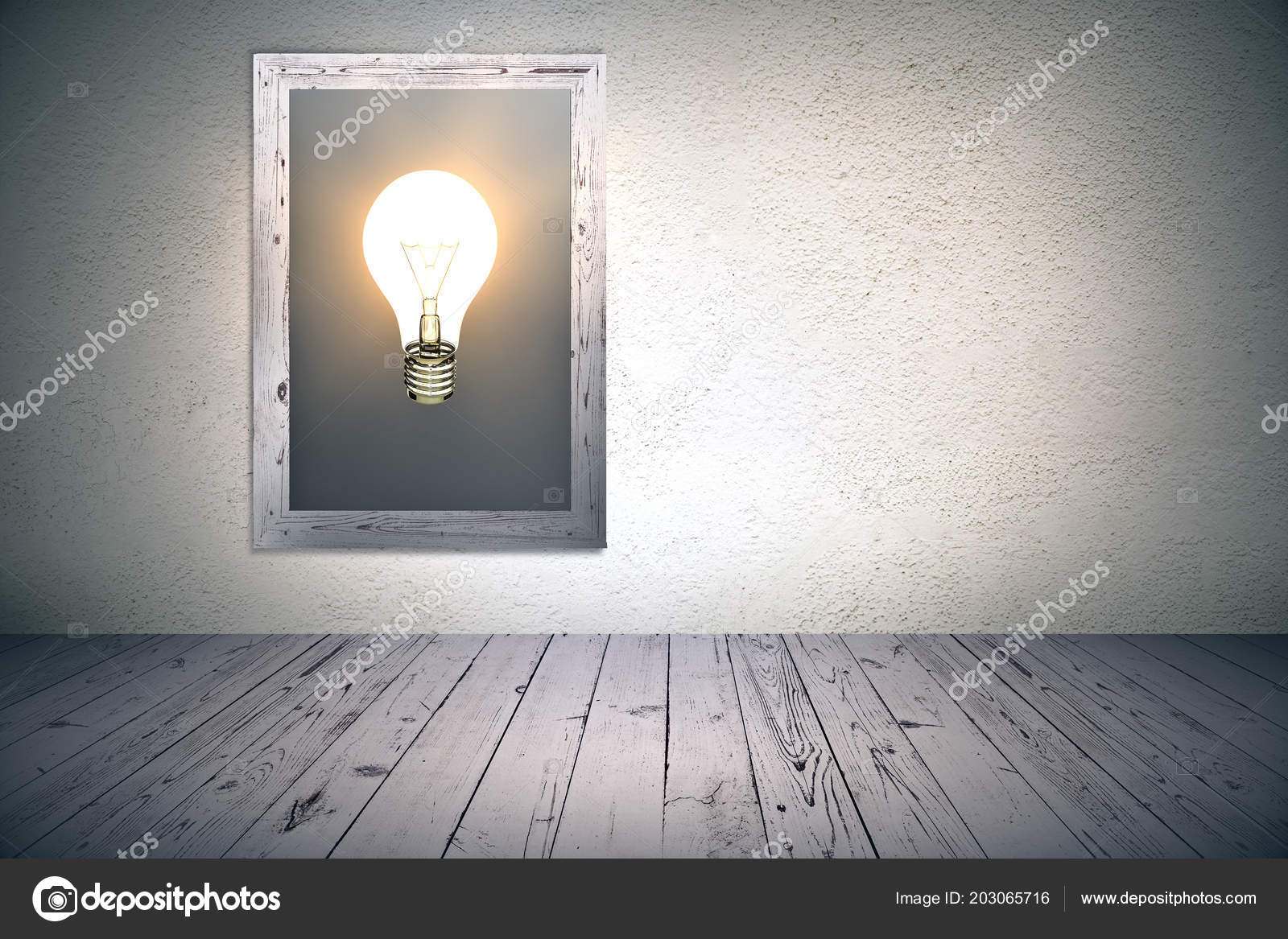 Light Bulb Picture Frame Idea Concept Glowing