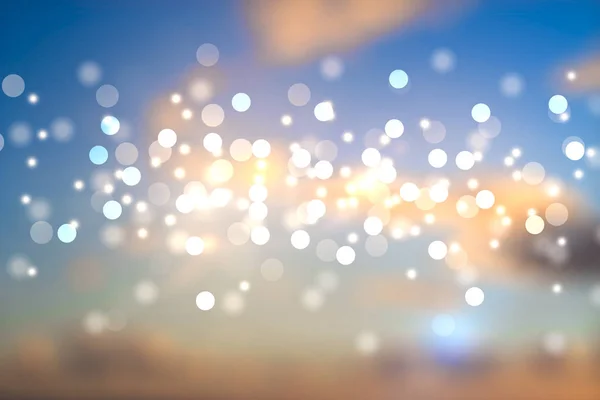 Light Bokeh Bubbles Bright Sky Clouds Background Rendering — Stock Photo, Image