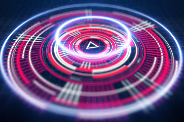 Şirket Stratejisi cyber düğmesini bulanık teknolojik altyapı. 3D render