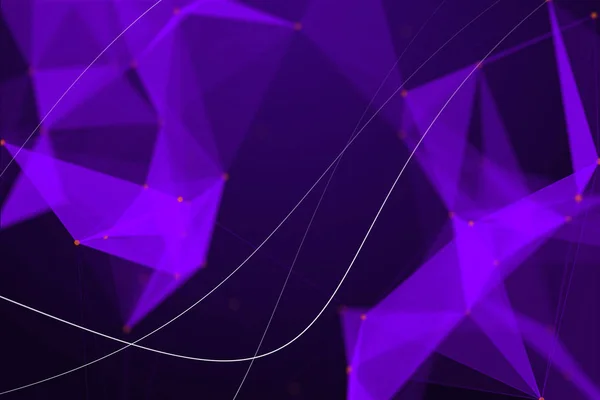 abstract purple digital background with polygonal lines. 3D rendering