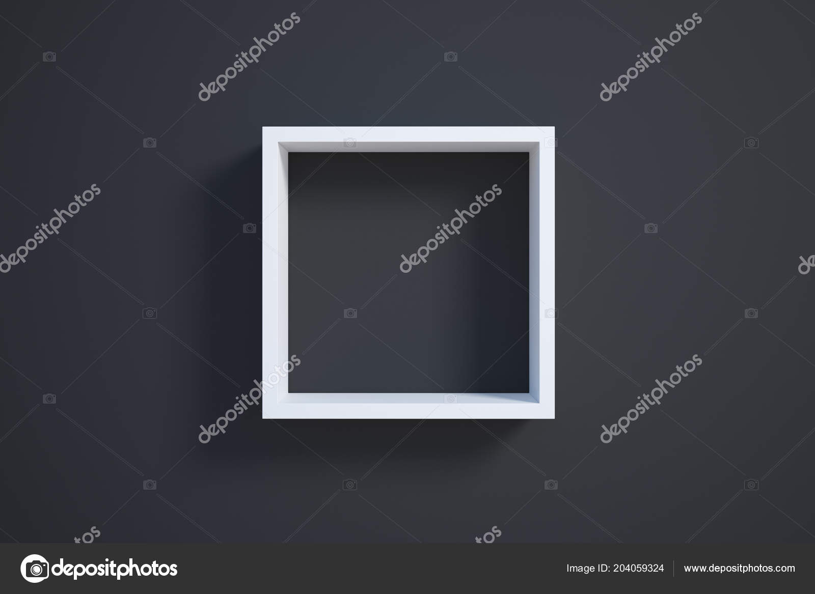 Download White Square Picture Frame Black Wall Background Rendering Stock Photo Image By C Peshkova 204059324