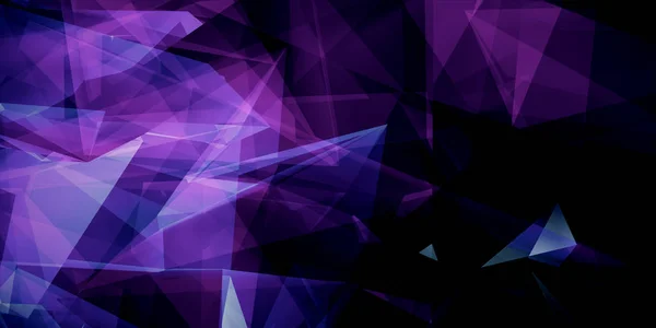 Triángulos Purpúreos Brillantes Abstractos Con Fondo Oscuro Renderizado — Foto de Stock