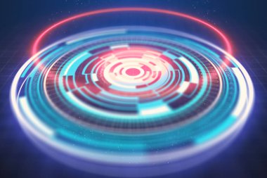 Soyut teknolojik altyapı, yüksek teknoloji iletişim kavramı yenilik arka plan ile. 3D render