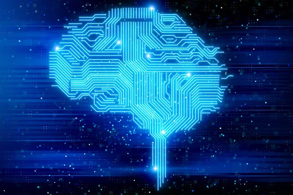 Yaratıcı Dijital Beyin Arka Plan Yapay Zeka Bilim Kavramı Render — Stok fotoğraf