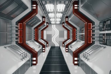 Soyut fütüristik tünel iç. 3D render 