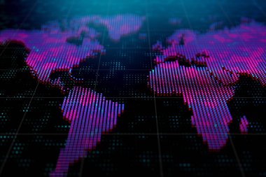 Yaratıcı harita arka plan. Uluslararası iş kavramı. 3D render 