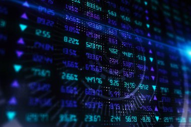 Yaratıcı forex grafik arka planı. Yatırım ve dizin kavramı. 3D render 