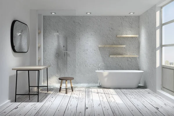 现代浴室内饰装饰物 风格和设计理念 — 图库照片