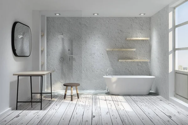 Intérieur Salle Bain Moderne Avec Des Objets Décoratifs Style Concept — Photo