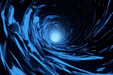 Soyut buz mağarası arka plan. 3D render 