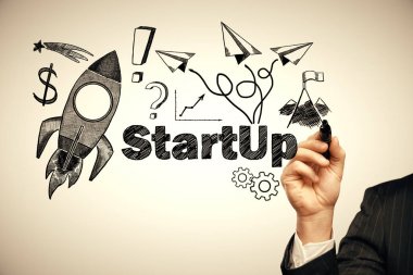 İş şeması kavramı, başlangıç çift pozlama arka plan.