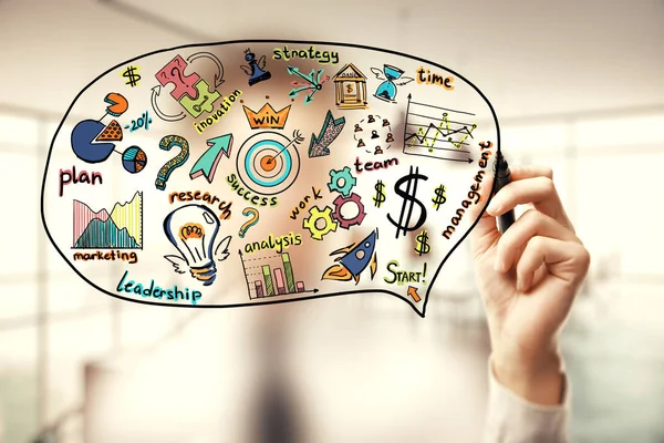 Business-Schema-Konzept, Start-up-Doppelbelastung Hintergrund. — Stockfoto