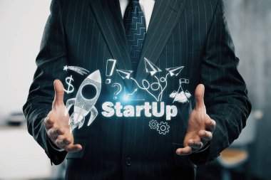 İş şeması kavramı, başlangıç çift pozlama arka plan.