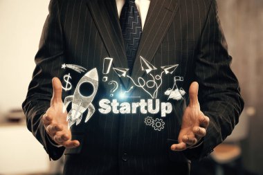 İş şeması kavramı, başlangıç çift pozlama arka plan.